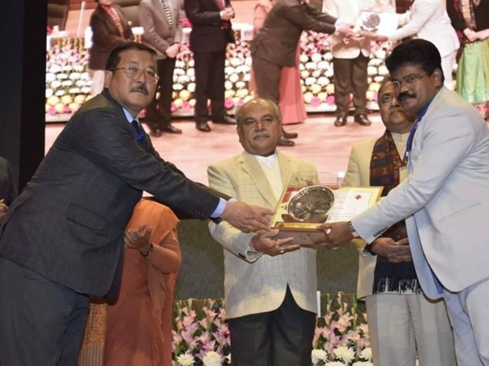 The award for Best overall performance in terms of quality of roads inspected by NQMs (Weighted Average of the Quality Grading for ongoing, completed and maintenance works during the year 2018-19 for North East and Himalayan State was given to to Sikkim Ru
