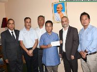 SIMFED HANDS OVER RS 10 LAKH CHEQUE TO CHIEF MINISTER’S RELIEF FUND FOR LANDSLIDE VICTIMS OF TSONG VILLAGE ON 23.09.2019