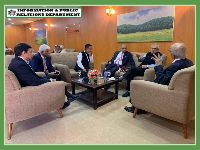 Hon’ble CM Shri P S Tamang held a meeting during the Global Investors Meet in Dharamshala on 07.11.2019