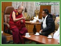 Hon’ble CM Shri P S Tamang called on His Holiness the 14th Dalai Lama in Dharamshala on 08.11.2019