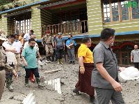 Hon’ble Chief Minister, Government of Sikkim Shri Prem Singh Tamang took stock of flash flood affected areas in Passingdang, upper Dzongu